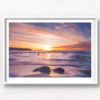 Swimmers enjoying a beautiful sunrise with whispy clouds over Bronte Beach, Sydney by Allan Chan
