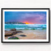 Stormy cloudy sunrise over Ben Buckler at Bondi Beach