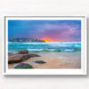 Stormy cloudy sunrise over Ben Buckler at Bondi Beach