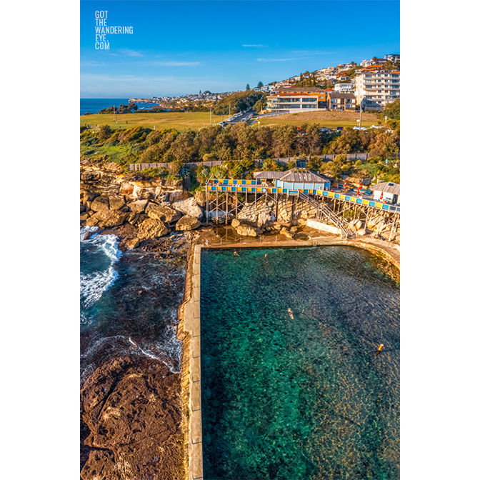 Swimmers enjoying morning laps at Wylies Baths, Coogee