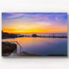 Buy framed acrylic wall art prints. Passionfruit coloured sunrise over a empty long exposure of Mahon Pool at Maroubra