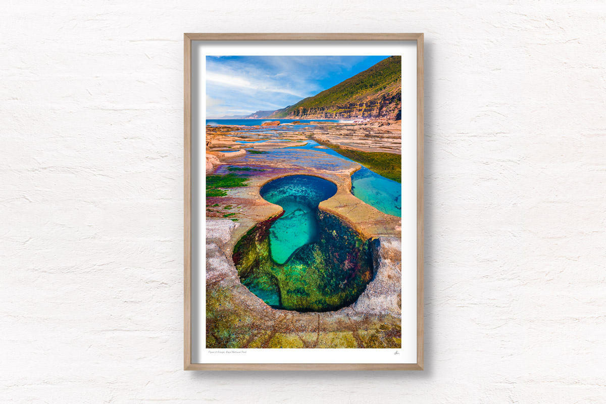 Figure 8 Pool in the Royal National Park. Looking into the natural ocean rock pool that has been perfectly formed into the shape of an ‘8’.