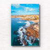 Tamarama to Bronte aerial above the coastal walk along the coast of the eastern suburbs of Sydney. Wall art print.