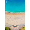 Aerial view above Coogee Beach Rainbow Walkway during a packed summers day at one of Sydney’s best beaches.