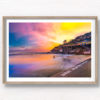 Stunning sunrise at Wylies Baths Coogee Beach. One of Sydney’s best ocean rock pools. Framed wall art print.