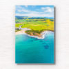 Aerial view above Gerringong north headland at Werri Beach looking back towards Saddleback Mountain.