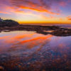 Tamarama Beach rock pool wispy purple sky sunrise reflection