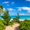 Beautiful deserted Oahu beach in Hawaii.