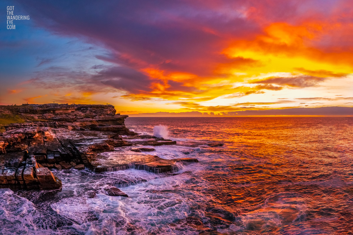 Sydneys best sunrise photography taken from Mistral Point at Maroubra.