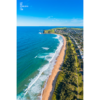 Aerial view above Werri Beach, Gerringong on a clear day.