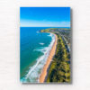 Aerial view above Werri Beach, Gerringong on a clear day. Framed art photography wall art print by Allan Chan.