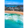 Aerial photo looking back towards The Corso from Manly Beach on a beautiful clear day.