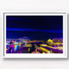 Long exposure, light trail photography of Vivid Sydney Harbour Bridge. Framed art photography wall art print by Allan Chan.