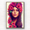 Portrait Abstract Flower Art. Beautiful Hawaiian Flower girl poster wall art print by Allan Chan.