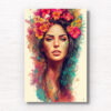 Hawaiian Woman Lei Art. Beautiful Hawaiian Flower girl poster wall art print by Allan Chan.