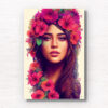 Portrait Abstract Flower Art. Beautiful Hawaiian Flower girl poster wall art print by Allan Chan.
