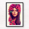 Portrait Abstract Flower Art. Beautiful Hawaiian Flower girl poster wall art print by Allan Chan.
