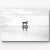 Shirahige Shrine Torii Gate long exposure black & white photography at Lake Biwa, Japan. Framed art photography, wall art prints by Allan Chan.