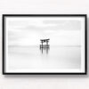 Shirahige Shrine Torii Gate long exposure black & white photography at Lake Biwa, Japan. Framed art photography, wall art prints by Allan Chan.