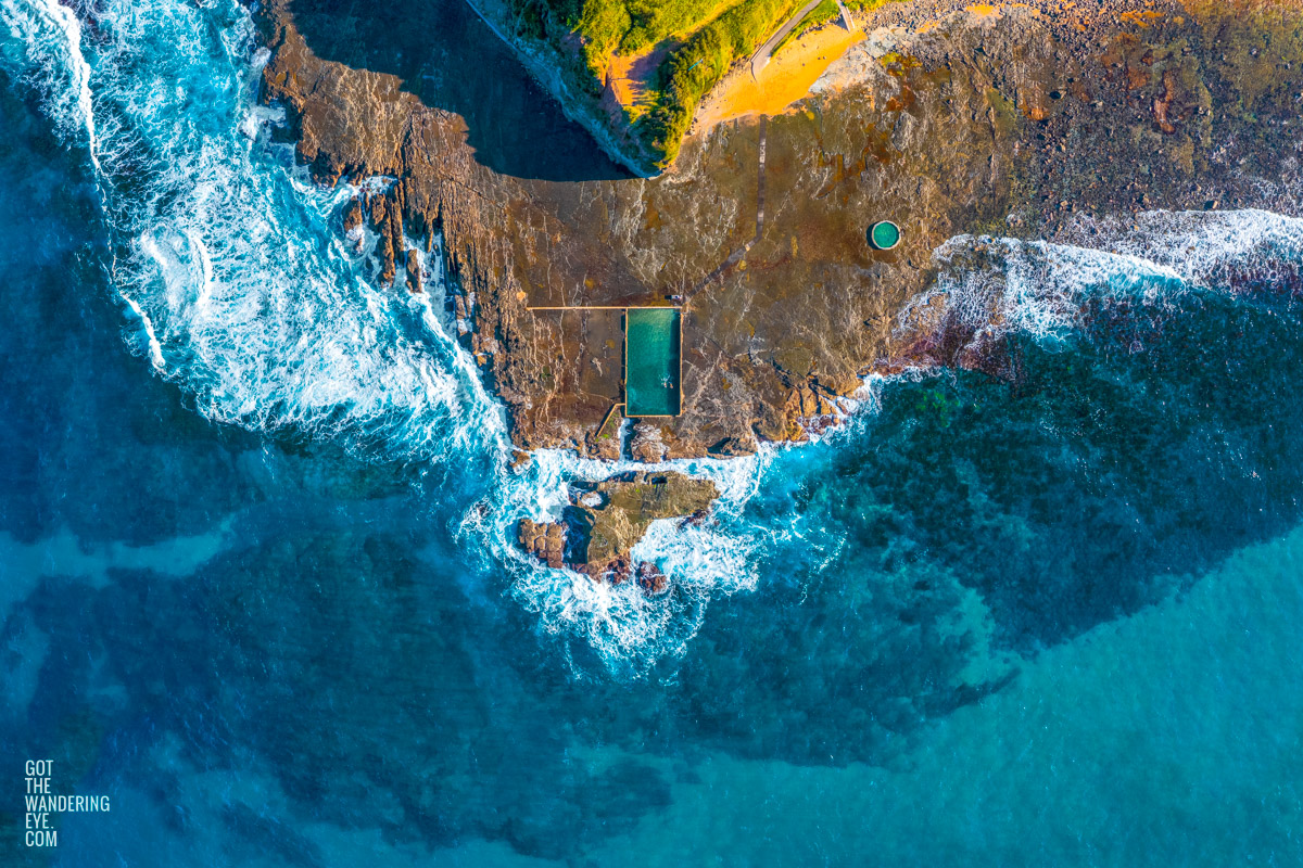 South Werri Ourie Ocean Pools view from above gerringong headland.