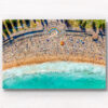Aerial photography above a crowded Rainbow Walkway Coogee Beach on a Summers Day. Framed art photography, wall art prints by Allan Chan.