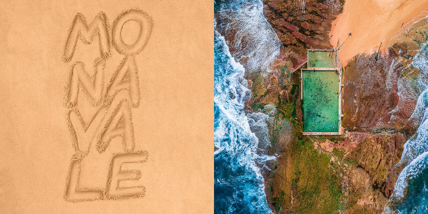 Wandrful Mona Vale Beach rockpool aerial photography