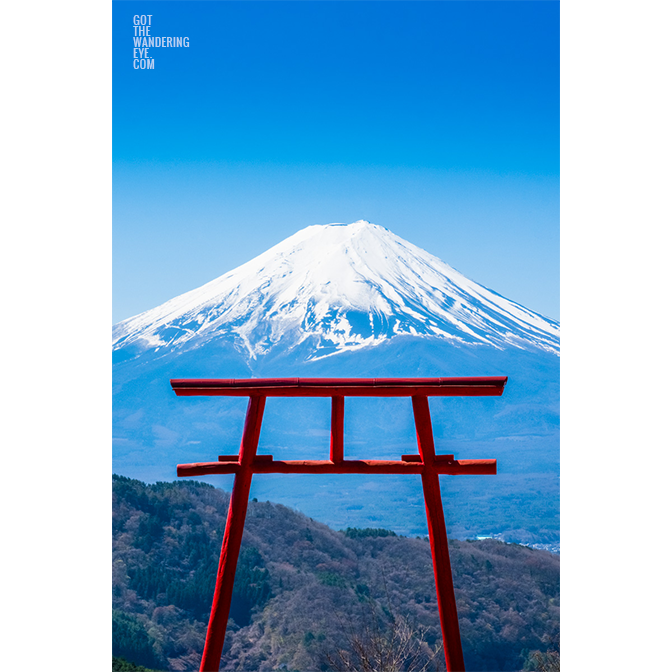 Tenku no Torii Kawaguchiko (Torii gate in the sky) with Mt Fuji views.