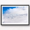 A hiker surrounded by juhyo (Snow Monsters) Mount Zao, Japan during winter. Framed art photography, wall art prints by Allan Chan.
