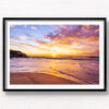 Tamarama Beach Sunrise Prints. Gorgeous golden glow in Sydney. Framed art photography, wall art prints by Allan Chan.