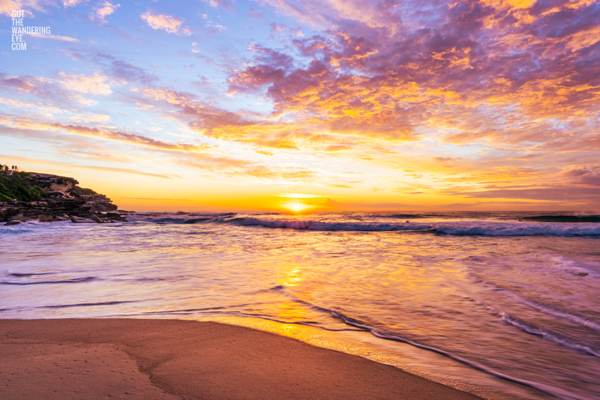 Tamarama Beach Sunrise Prints. Gorgeous golden glow in Sydney.