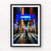 Kabukicho Gate Shinjuku Tokyo. Famous neon red sign covered in blue. Framed art photography, wall art prints by Allan Chan.