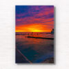 Bronte Beach Oceanpool Sunrise. Red Flames on the horizon at Sydney's iconic swimming pool. Framed art photography, wall art prints by Allan Chan.