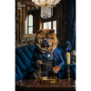 Animal Portraits in Clothes Tibetan Mastiff Dog in smoking room. Designer art by Gotthewanderingeye.