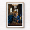 Animal Portraits in Clothes Tibetan Mastiff Dog in smoking room. Designer art by Gotthewanderingeye. Framed wall art prints by Allan Chan.