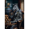 Animal Portraits in Clothes Zebra in smoking room. Designer art by Gotthewanderingeye.