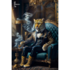 Animal Portraits in Clothes Leopard in smoking room. Designer art by Gotthewanderingeye.